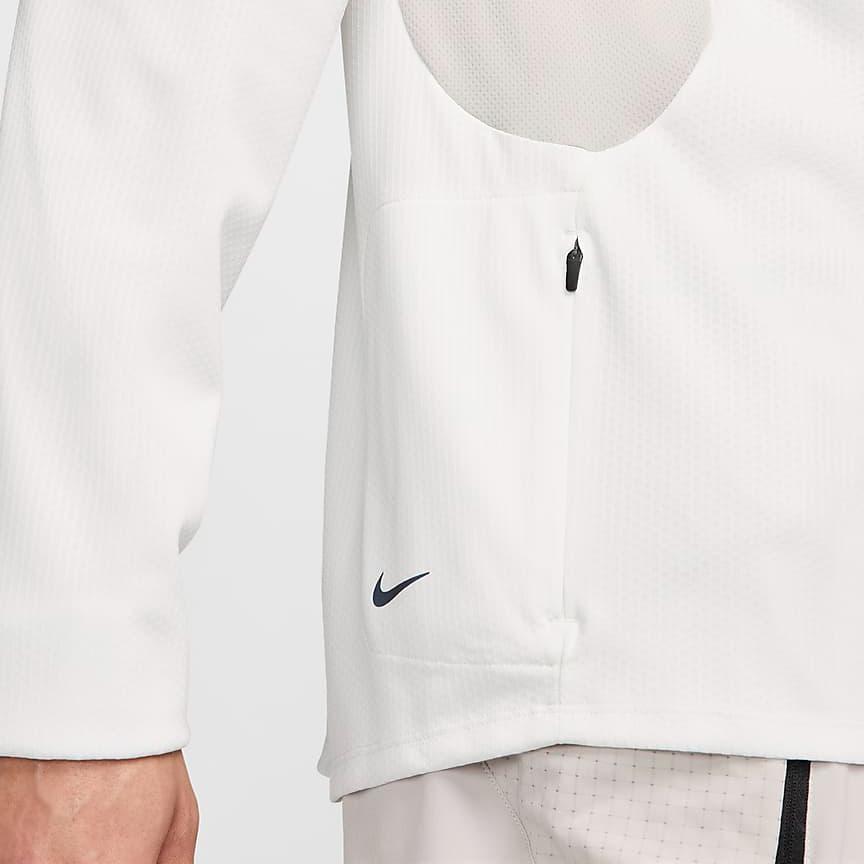 Nike Trail Simple Logo Comfortable Quick-Dry Sun Protection Long Sleeve T-Shirt Men Tops Mountain-White FN4007-121