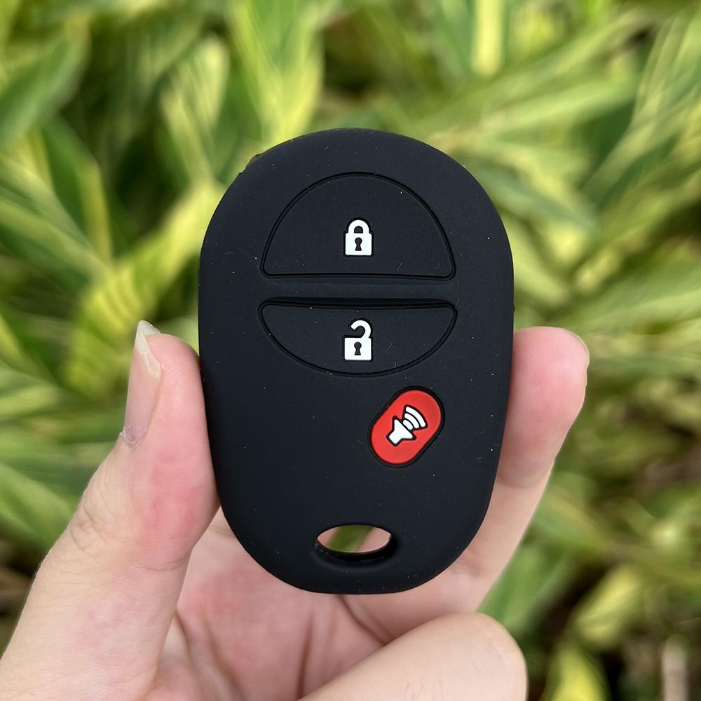 3 Buttons Silicone Car Key Cover Case Skin Protector Holder Rubber Shell for Toyota Sienna Tacoma Tundra Keychain Accessories
