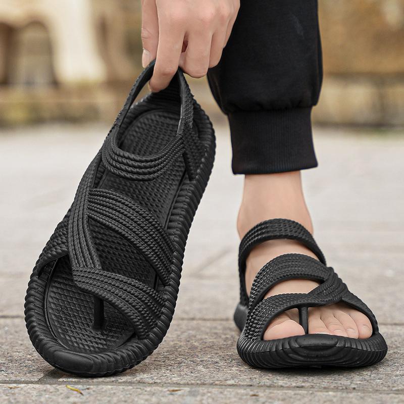 Nové letní vysoce kvalitní módní pánské sandály retro římské sandály venkovní páry plážové boty pohodlné otevřené špičky cloud pantofle