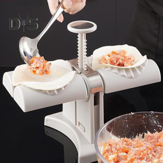 Dumpling Maker Hand Press Rustproof Non Stick Labor Saving Reusable Baking Accessories Plastic Double Head Ravioli Mold