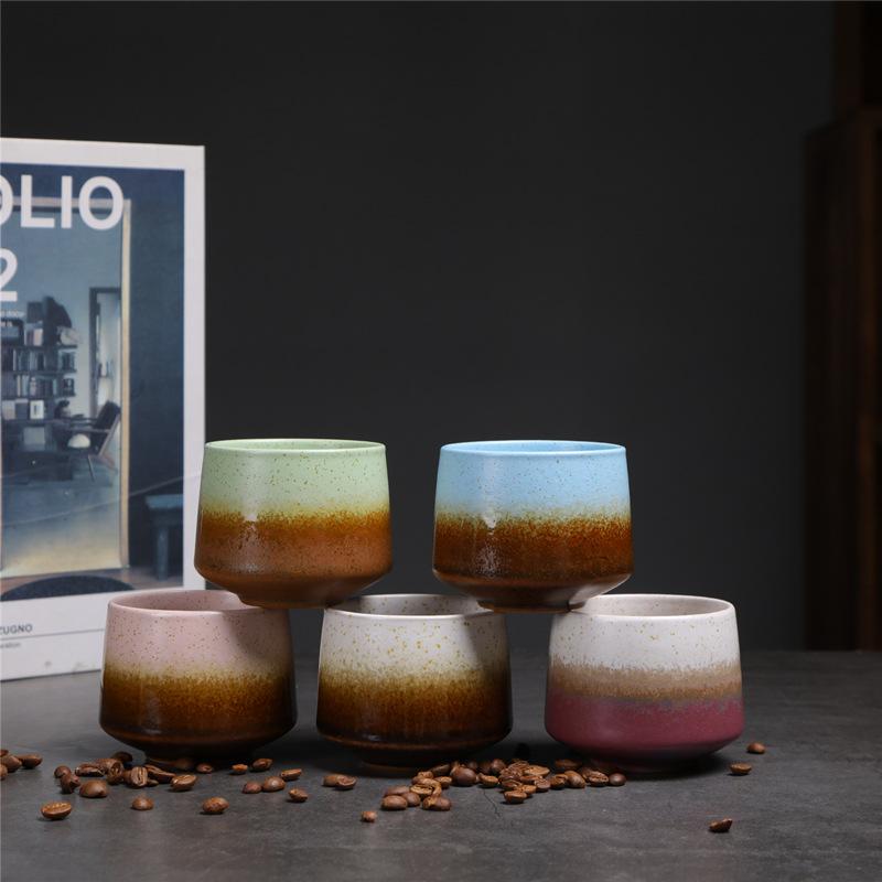 200ml Gradient Ceramic Coffee Cup - Espresso Cup + Latte Cup + Milk Mug, Heat-Resistant Matte Glaze Teacup for Cafes & Home Use
