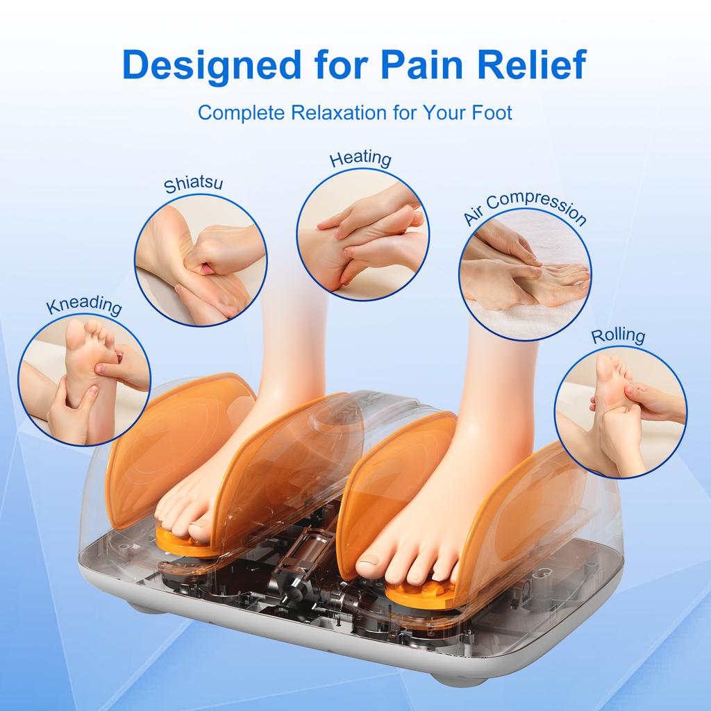 Durable And Safe Electric Shiatsu Foot Massager With Heat Deep Kneading And Rolling For Tired Feet Stress Relief For Parents Home Office