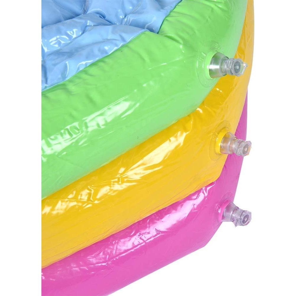 Three Ring Rainbow Foldable Inflatable Swimming Tub Toy Round Pool Baby Waterproof Playhouse Sand Table Fishing Toy Toddler Shower Bath for Children