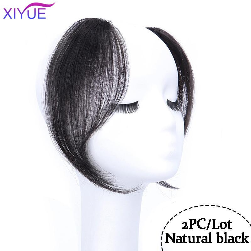Natural Invisible False Middle-part Bangs Hair Extensions Clip In the Front Side Bangs Synthetic Fake Fringe Hairpiece
