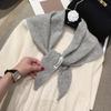 British Korean Triangle Scarf Niche Wool Triangular Scarf Women Headscarf Knitted Scarf Multi-functional Warm Knitted Scarf