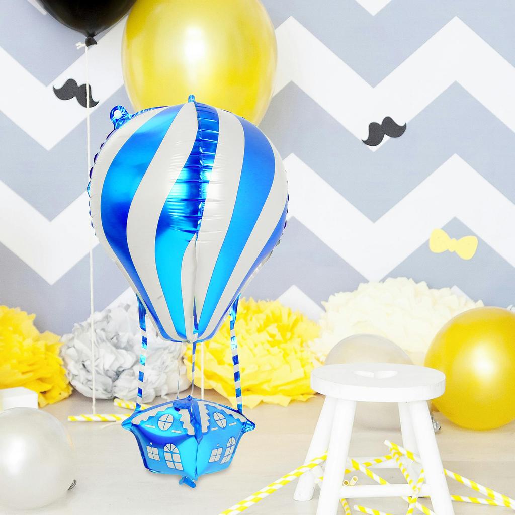 4Pcs Hot Air Balloon Shaped Balloon Easy Inflate Vibrant Colors Birthday Celebration Wedding Party Decor Aluminum Balloons