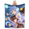 Genshin Impact Venti Blankets Velvet Summer Air Conditioning Barbatos Anime Multi-function Warm Throw Blanket for Bed Car Quilt
