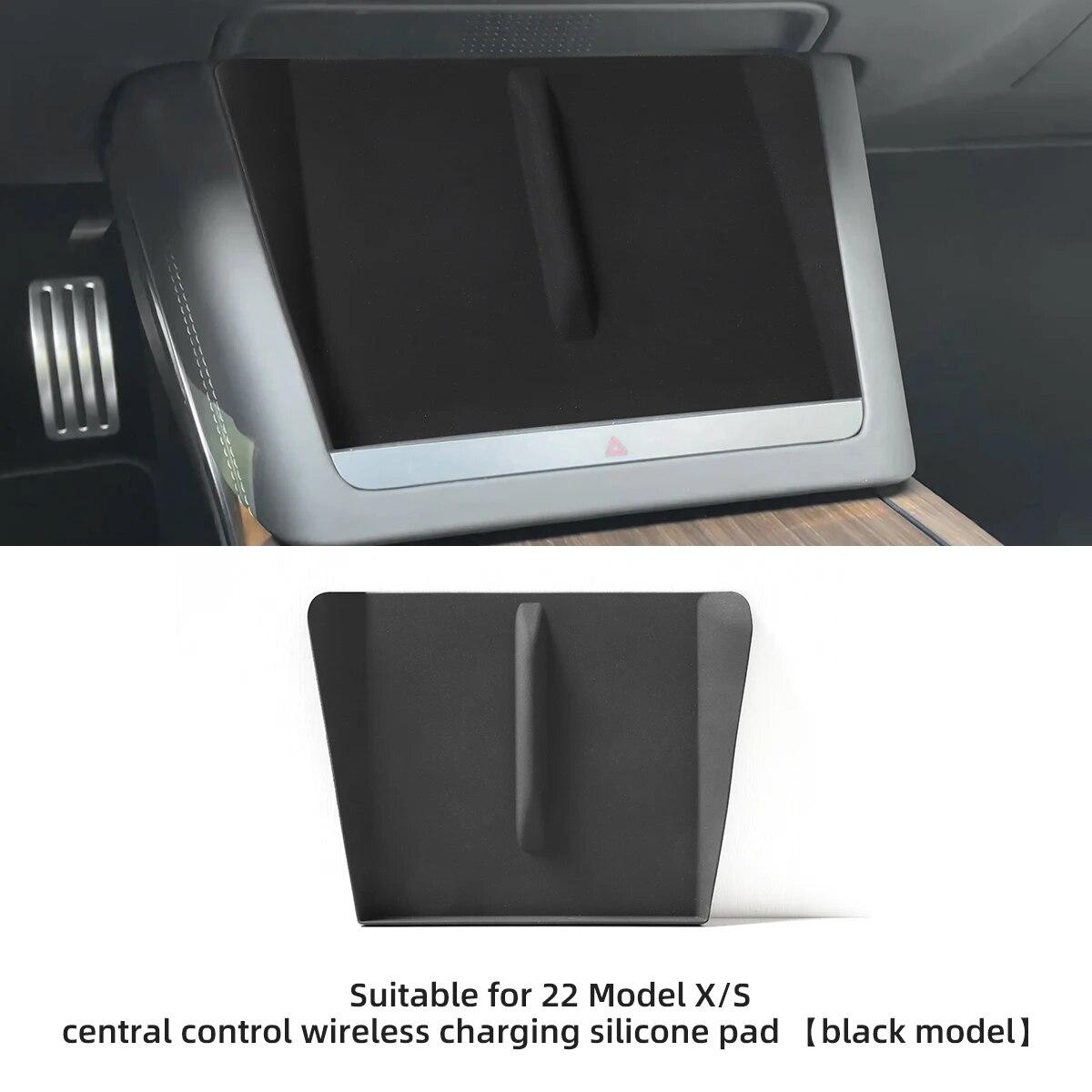 

Для Tesla Model X Model S 2023 автомобильный центральный телефон с беспроводной зарядкой, силиконовые подушечки, противоскользящие коврики, аксессуары для нескользящего коврика MXS-22GA01