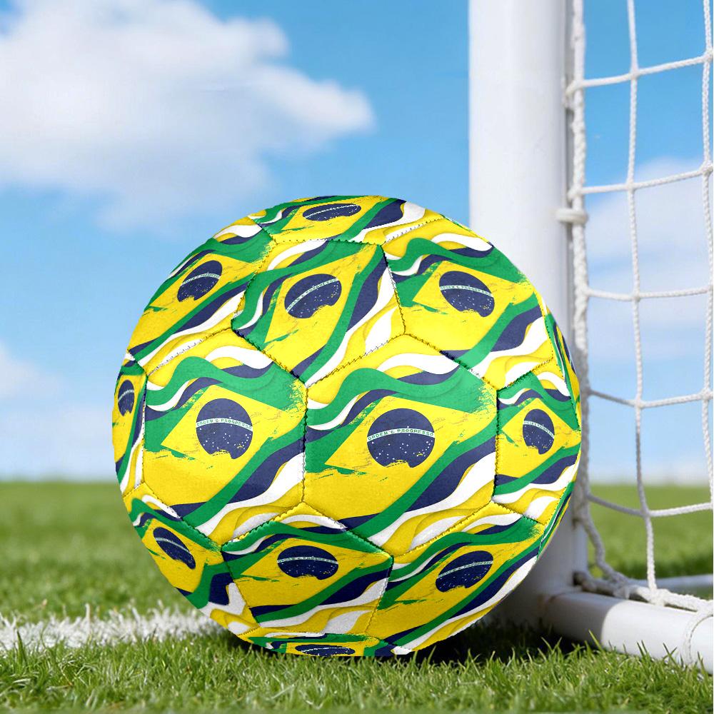 Brazil Artwork Printed Size 5 Soccer Balls, High-Quality, Anti-Slip, Protective Football, A Unique Gift , Birthdays, Christmas Gifts