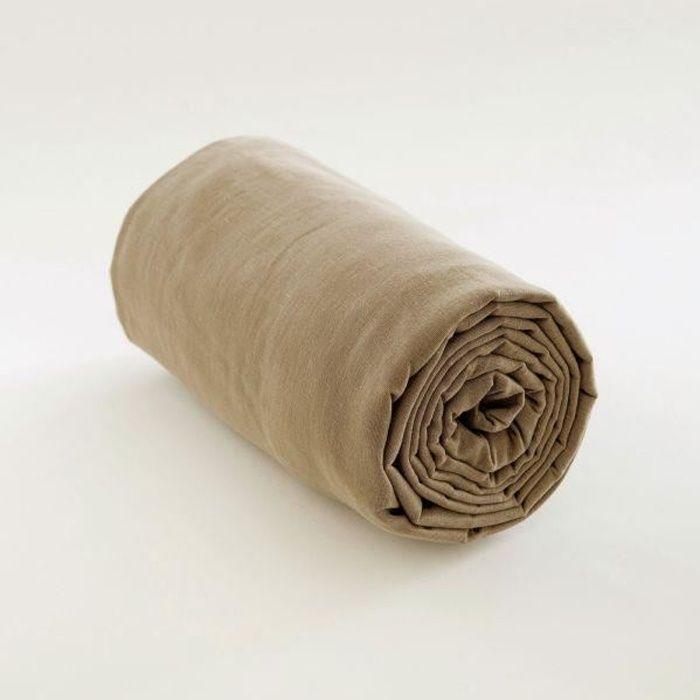 Fitted Sheet - TARANTINO - 200x200 CM - 100% Cotton - 25 CM Pocket - Color MASTIC