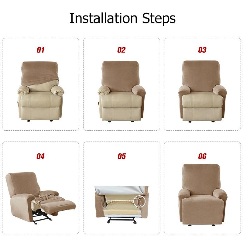 Stretch Plain Recliner Potah na pohovku Měkké proti zašpinění Potahy na pohovku pro jednu pohovku Dekor do obývacího pokoje Dělené funkční pouzdro na lehátko
