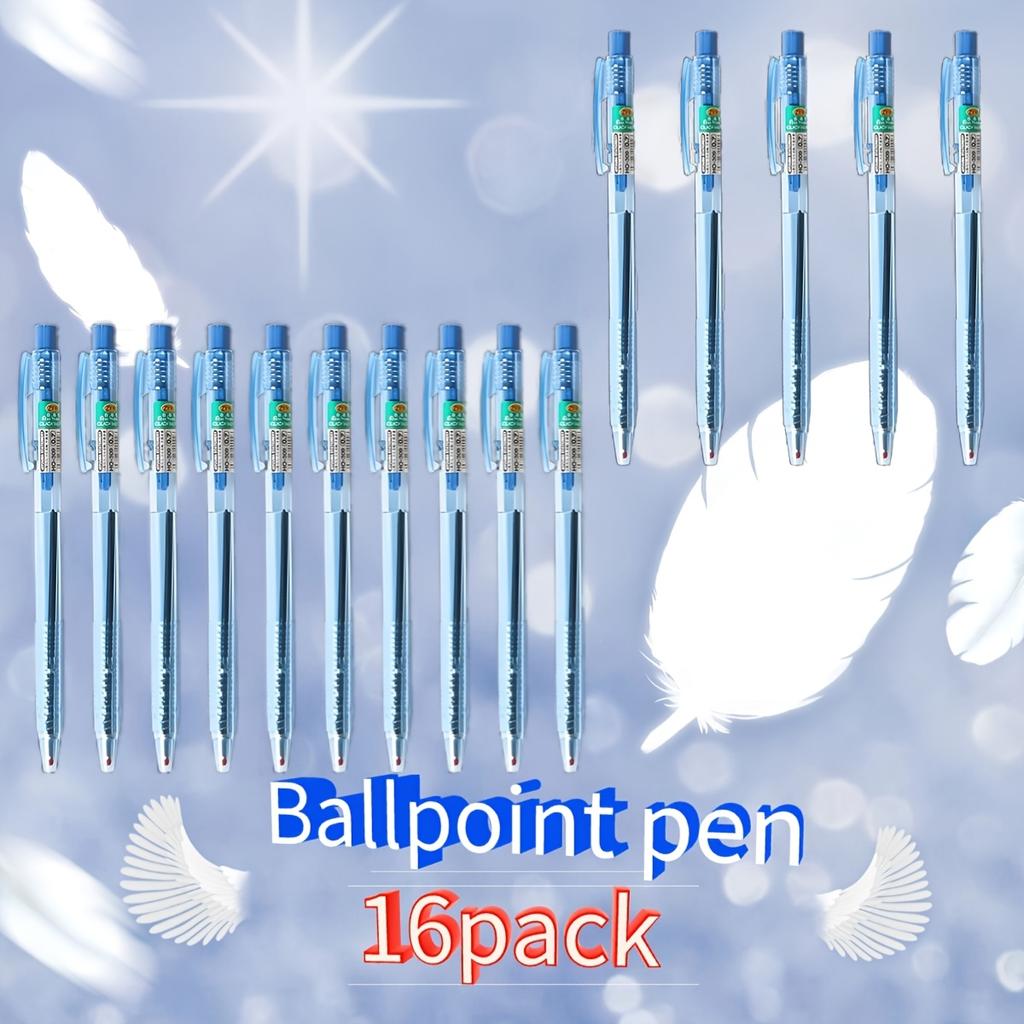 16pcs Press 0.7mm Round Ballpoint Pen Free Horse Round Ballpoint Pen Black Blue Red Ballpoint Pen Quick Drying Writing Smooth