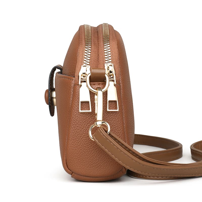 Niche cowhide texture mobile phone bag messenger bag