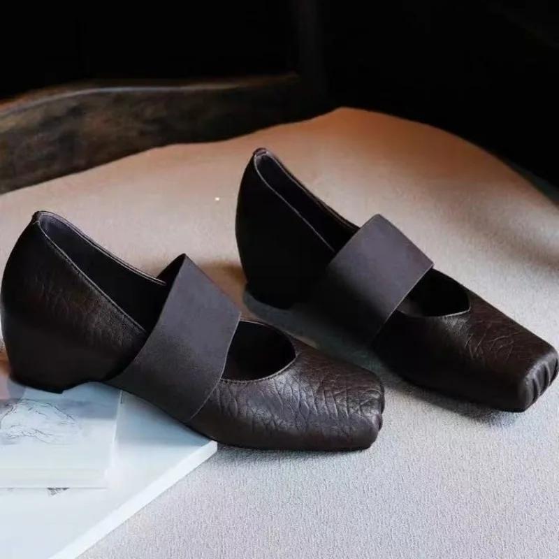 New Fashion Women French Vintage Mary Jane Shoes Women Autumn Ballet Ultra-soft Single Shoes