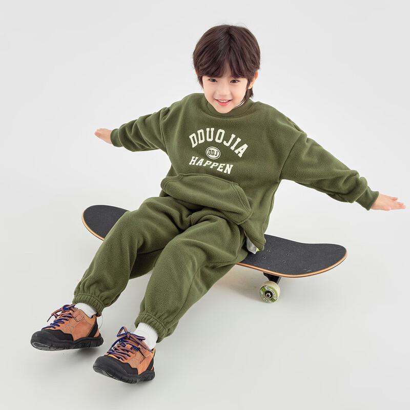 Мальчишеский флисовый зимний теплый повседневный комплект из 2 предметов 110