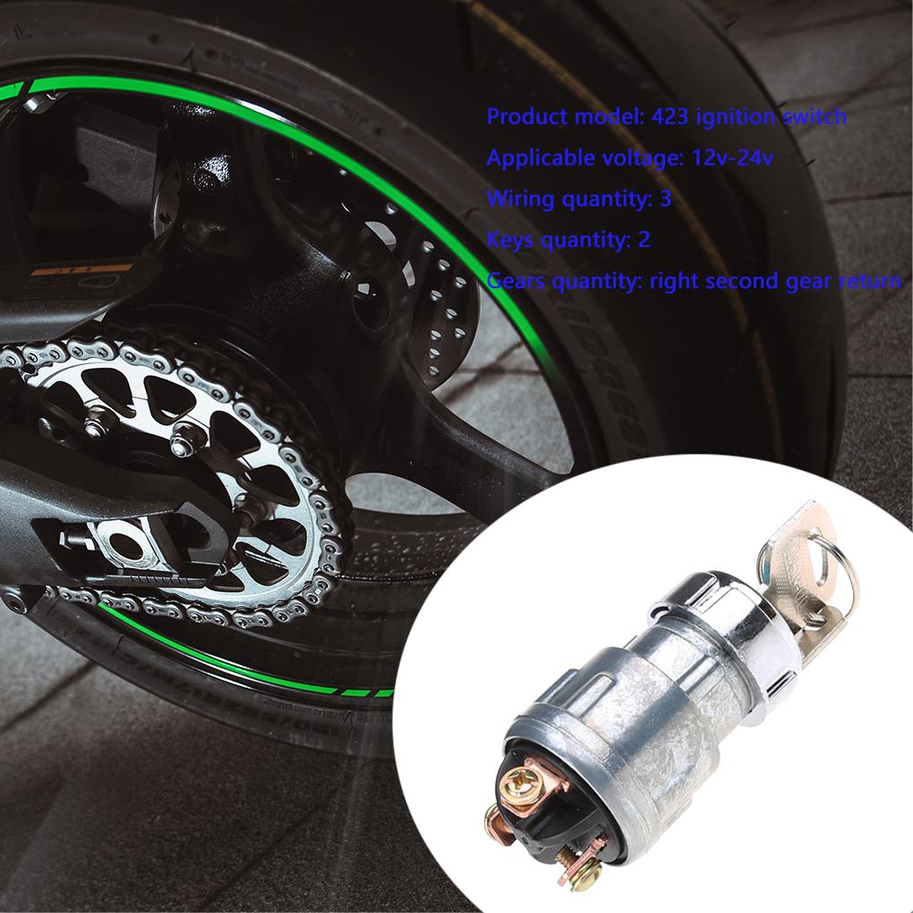Car Ignition Switch Universal 12V Ignition Starter 24mm Metal Car Engine Starter with 2 Keys