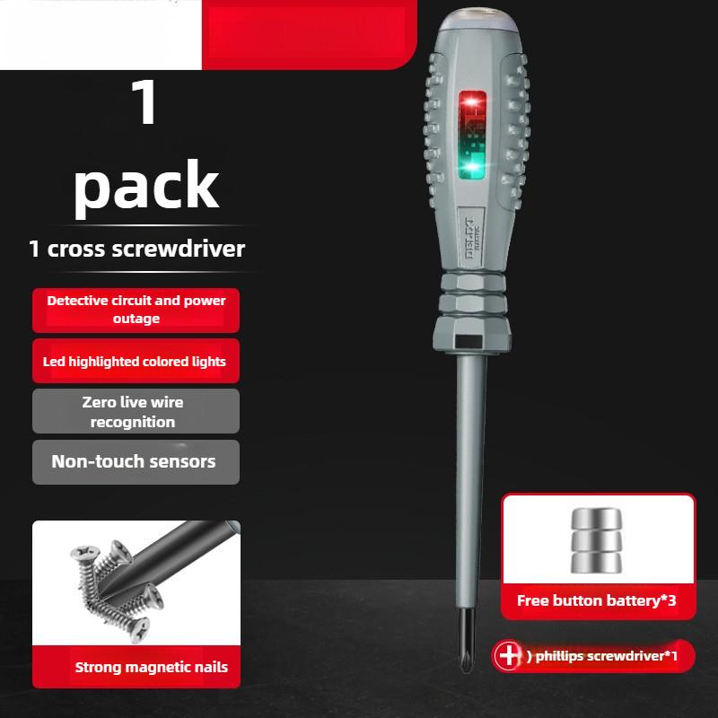 

Electric Color Light Tester Pen One-word Cross Screwdriver Dual-purpose Electrical Line Inspection Pen type4