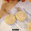 Vintage vacation style grass vine woven earrings Bohemian seaside niche exaggerated stud earrings women's earrings