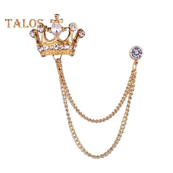 

Мужская ретро-брошь в английском стиле в форме короны со стразами и кисточками, украшение для костюма, пальто, украшения на грудь, официальное мероприятие, свадьба, деловые мероприятия, одежда, ювелирные изделия золотистый