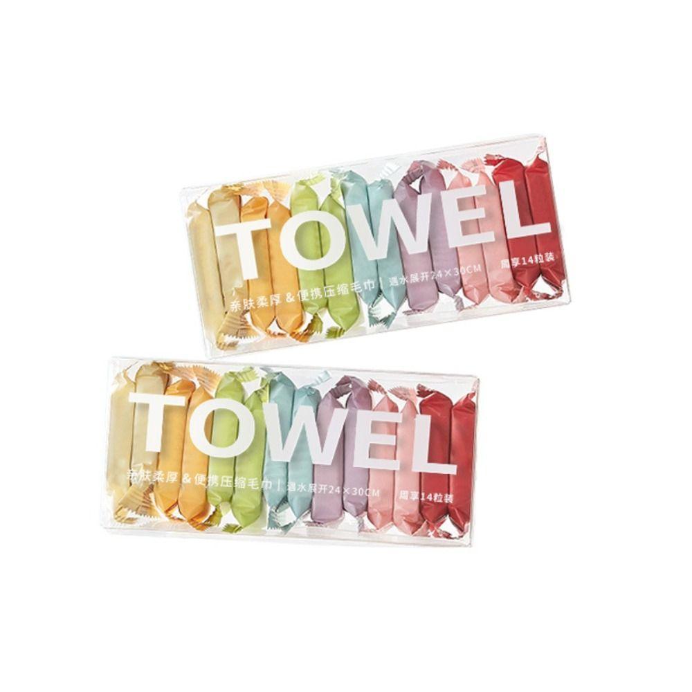 

14Pcs Quick Drying Compressed Towel Disposable Water Wet Wipe Thickened Face Towel Travel 14Pcs