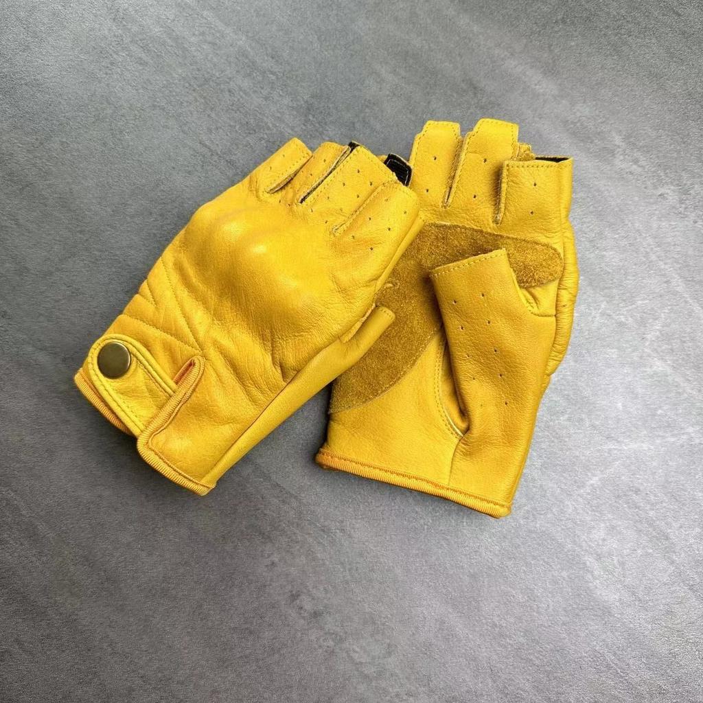 Motorcycle Riding Gloves Leather Motorcycle Riding Protective Gear Cowhide Full-Finger Anti-Slip Gloves