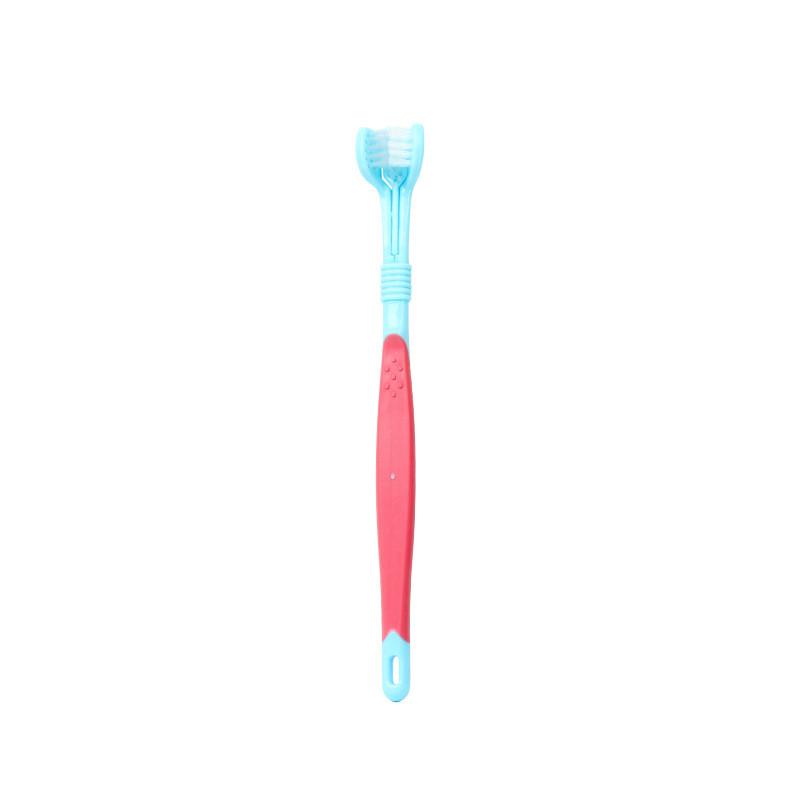 Three-Head Pet Toothbrush Multi-angle Brushing Teeth Cleaning Remove Tartar Bad Breath Dog Cat Pet Care Grooming Cleaning
