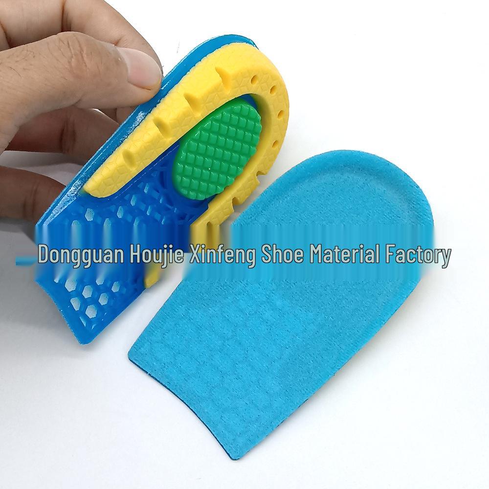 

TPE Gel Height-Boost Insoles: Sweat-Absorbing, Anti-Slip Half-Size Inserts with Reinforced Sole Support.