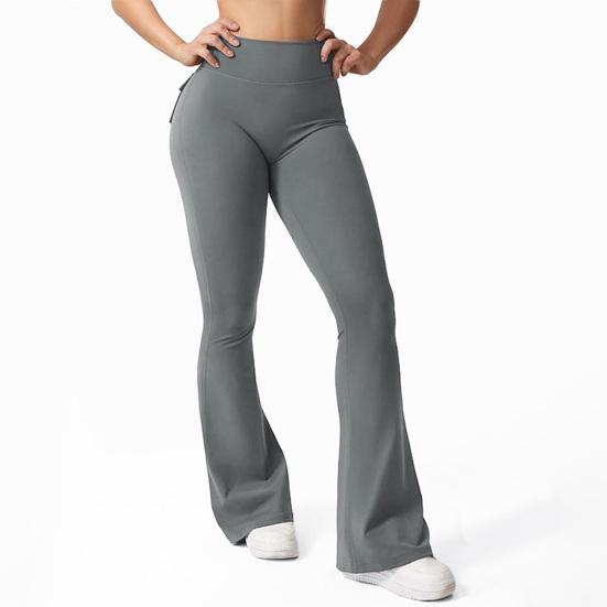 Dámské zvonové kalhoty Slim Fit Elastický pas Strečové jógové kalhoty Jednobarevné Úzké rozšířené kalhoty do tělocvičny, tanečního studia, pouliční nošení
