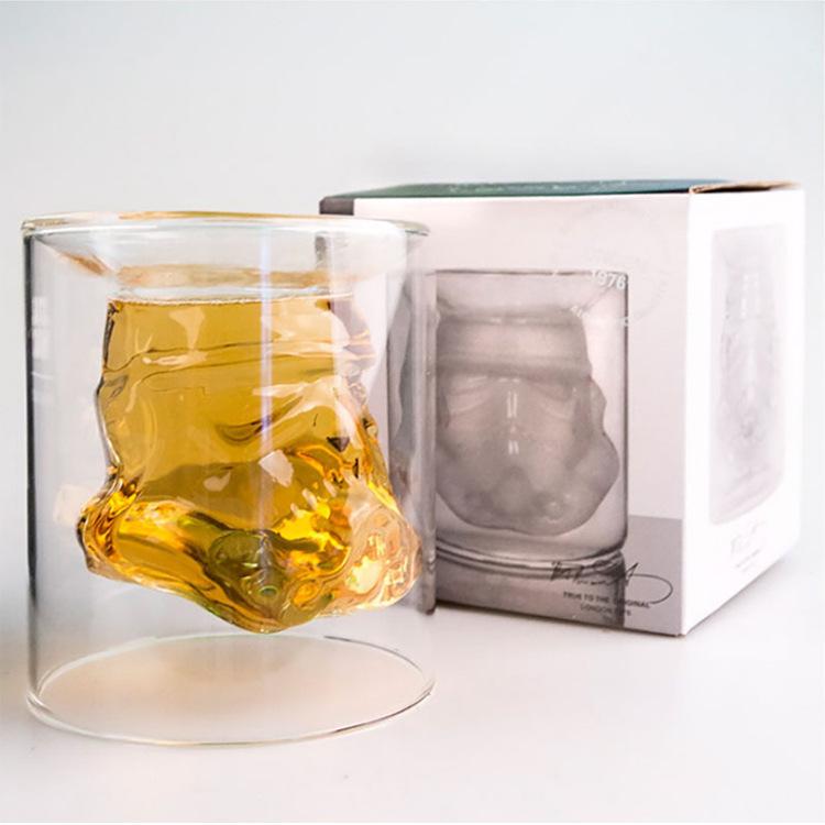 

Creative Clear Large Skull Cup - Heat Resistant High Borosilicate Glass Drinkware and White Soldier Skull Wine Decanter.