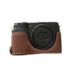 Vintage PU Leather Camera Bag Half Body Protective Cover with Strap for GR IIIx GR III GRIII GR3 Enhanced Grip Soft Lining 1Celsius4 Inch Thread Hole