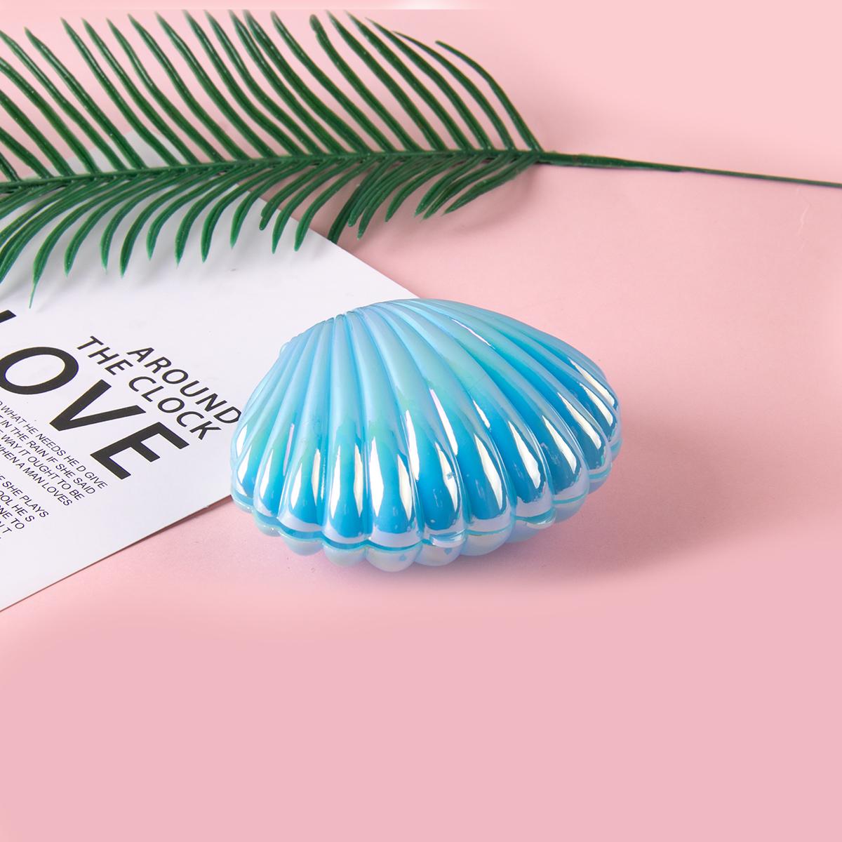 

5pcs Under the Sea Mini Sea Shell Candy Boxes Plastic Seashell Baby Shower Gift Box Mermaid Birthday Party Wedding Favor Box 9x4cm синий