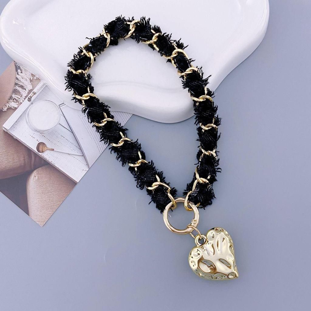 Trendigt Denimmönstrat Kedjearmband med Hänge för Telefoner & Väskor