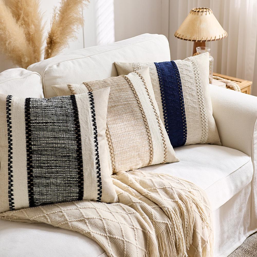 Bohemian Ethnic Style Cotton And Linen Style Pillow Living Room Sofa Pillow Retro Wabi Savanna Bedside Cushion Pillow Cover Quality