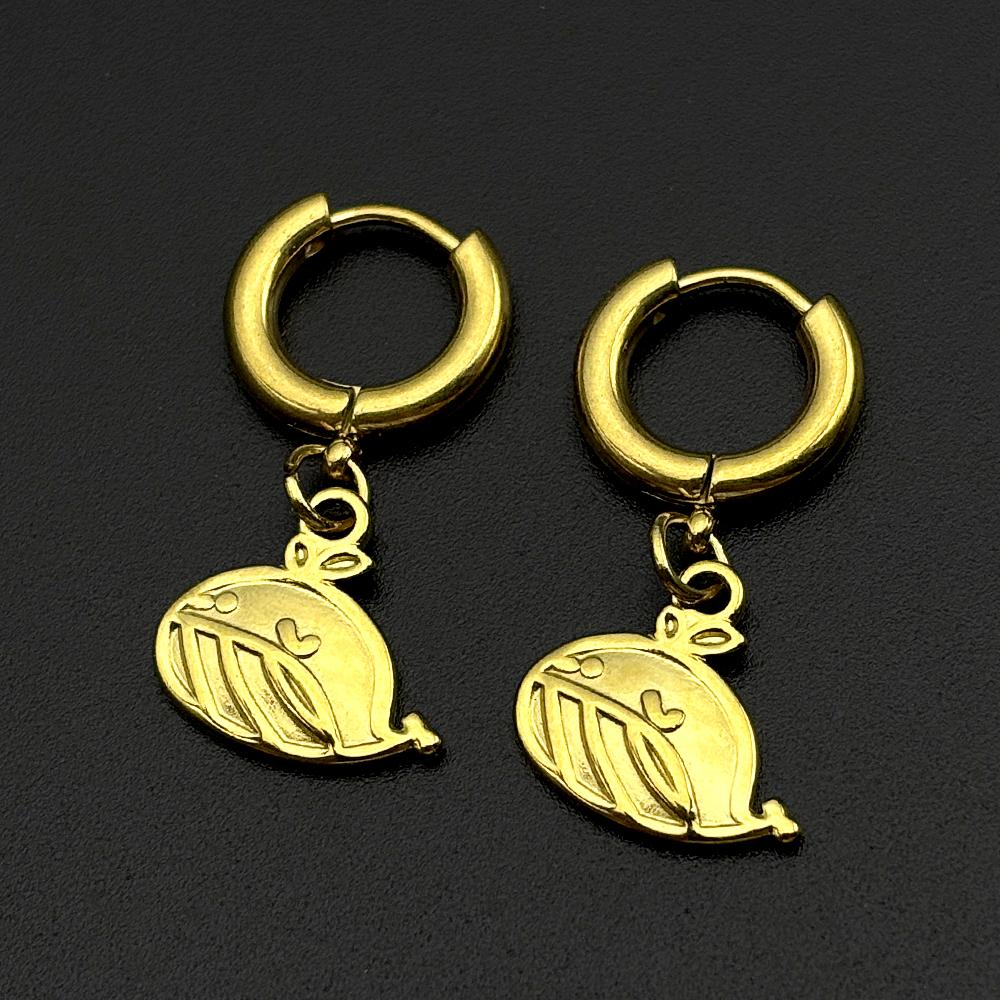 Cute Cartoon Whale Dangle Hoop Earrings For Women Men Stainless Steel Ocean Animal Drop Earring Daily Jewelry Accessory