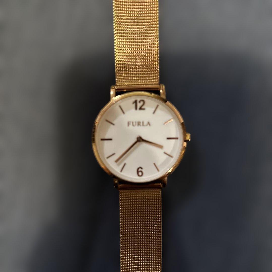 Used FURLA quartz watch analog stainless steel gold