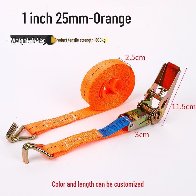 1-Inch Polyester Ratchet Tie-Down Straps for Cargo and Car Fastening