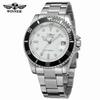 Winner Automatic Mechanical Watch Business Casual Waterproof Luminous Calendar Hollow Stainless Steel Strap Watch Male 8066