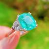 Paraiba-Style Socialite Cotton Wool Open Ring for Women