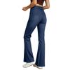 Jeans a zampa colorati da donna con vita elasticizzata e tasche multiple