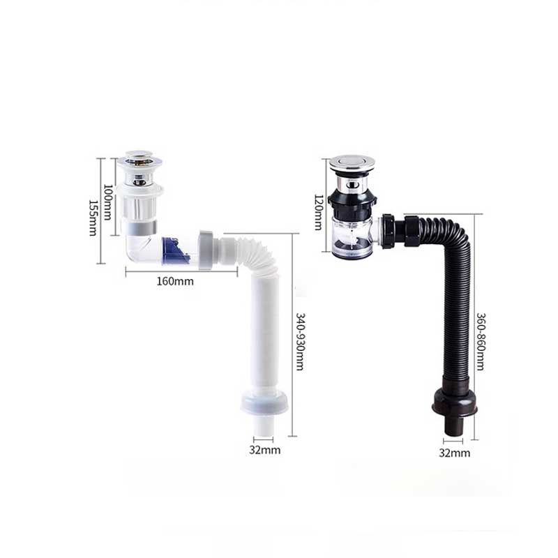 1-3PCS Multi Functional Universal Drain Hand Wash Basin Drain Pipe Basin Drain Pipe Non Adhesive Kitchen Drain Extension Pipe