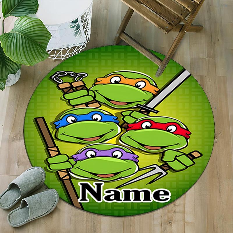 Customizable T-TMNT Round Non-Slip Carpet - Ideal for Garden, Picnic, Office, Perfect for Decoration, Suitable For All Seasons