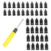 40 Stück Reifenreparatur-Gummischraube, Schwarze Reifenreparatur-Gummischrauben, Schnelles Werkzeug Selbstbedienungs-Reifenreparaturnagel (20S+20L)