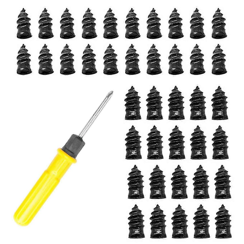 40 Stück Reifenreparatur-Gummischraube, Schwarze Reifenreparatur-Gummischrauben, Schnelles Werkzeug Selbstbedienungs-Reifenreparaturnagel (20S+20L)