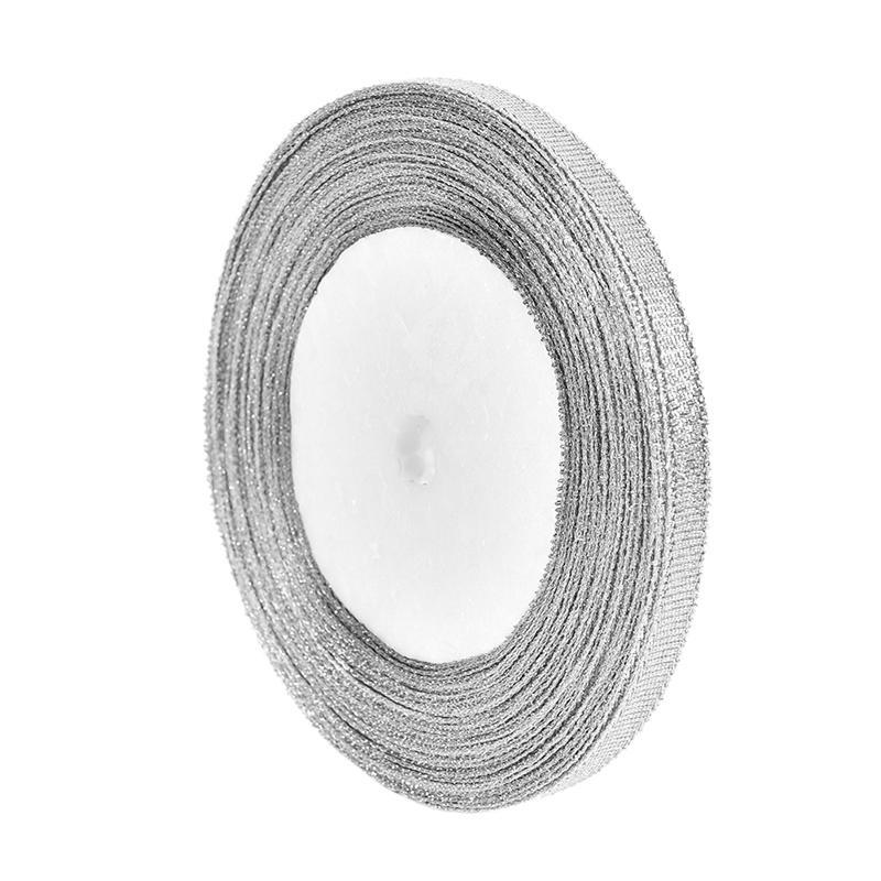 25yards /Roll Silver/Gold Silk Satin Ribbon For Party Home Wedding Decoration
