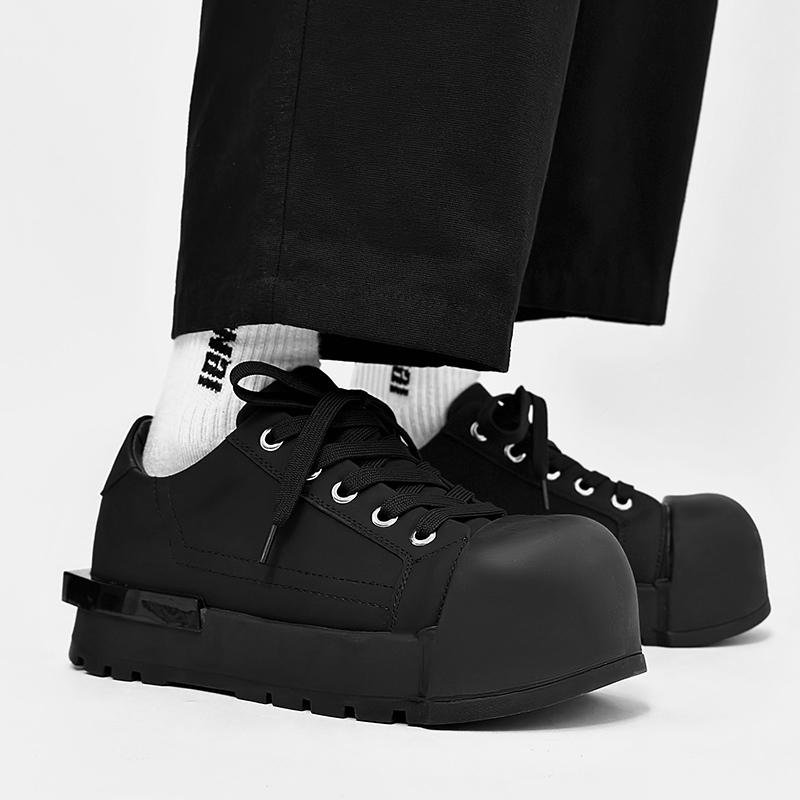 Thick soled couple derby shoes Fashion designer's New style Outdoor leisure walking Daily quality youth Black and white shoes