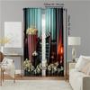2 Pcs   Versatile Polyester Transparent Curtains for Home Decoration Vintage Home Cinema for Use In Bedrooms and Living Rooms