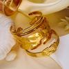 Stainless Steel Double Line Leaf Multilayer Knot Twisted Cuff Bracelets For Women Men Punk Geometric Feather Open Bangle Jewelry