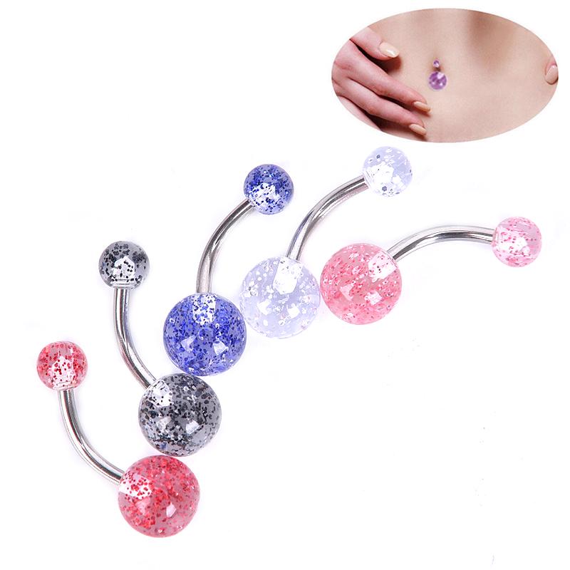 8Pcs/Set Colorful Glitters Navel Belly Button Ring Barbell Piercing Body Jewelry