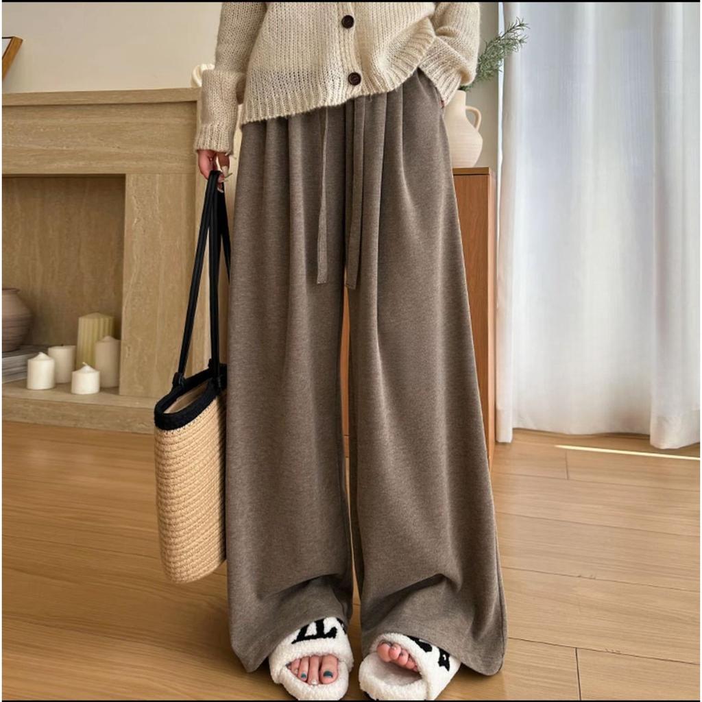 Women's High Waist Wide Leg Long Pants Relaxed Fit Soft Lounge Trousers Casual
