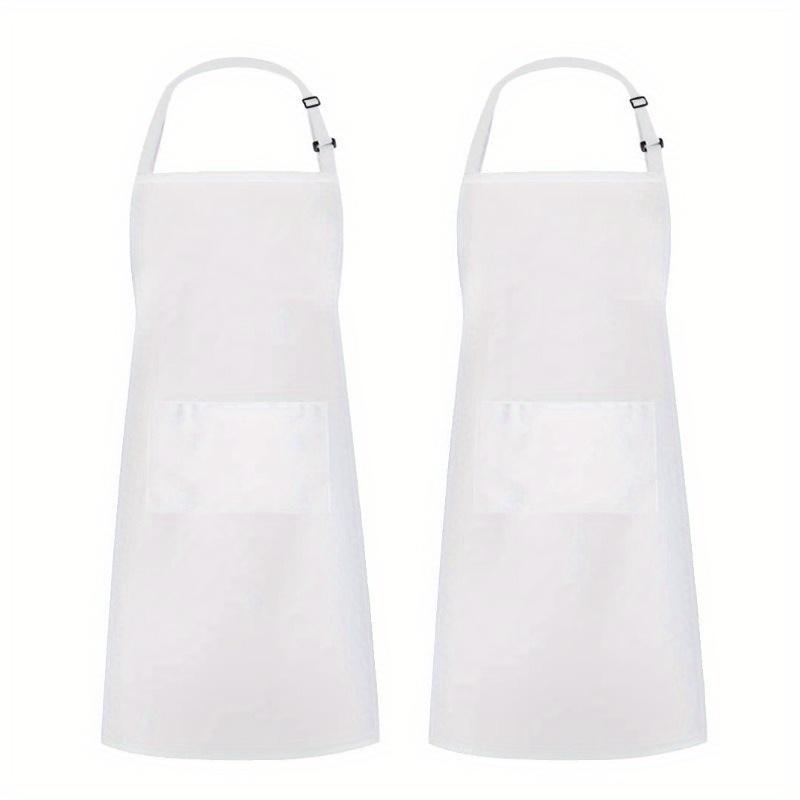 

2 Pieces Adjustable Bibs with 2 Pockets, Lightweight and Durable, Splash Proof Cooking Kitchen Apron Men s Women s Apron белый